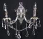 Casa Padrino Barock Kristall Wandleuchter 2-Flammig Silber ModK9 - Wandlampe Wand Beleuchtung 
