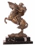 Casa Padrino Luxus Bronze Figur Napoleon auf Pferd beim �berqueren der Alpen auf Natursteinsockel - Militaria Skulptur 