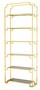 Casa Padrino Luxus Regal Schrank Edelstahl Gold mit Rauchglas B 90 x H 230 cm B�cherregal Regal Schrank - Art Deco M�bel