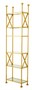 Casa Padrino Luxus Regal Schrank Edelstahl Gold mit Glasb�den B 65 x H 230 cm B�cherregal Regal Schrank - Art Deco M�bel 