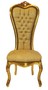 Casa Padrino Barock Thron Stuhl Queen Anne Gold Muster / Gold mit Bling Bling Glitzersteinen - Hochlehnstuhl