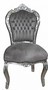 Casa Padrino Barock Esszimmer Stuhl Grau / Silber - Antik Stil - M�bel