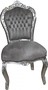Casa Padrino Barock Esszimmer Stuhl Grau / Silber - Antik Stil - M�bel