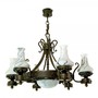 Casa Padrino Barock Schmiedeeisen Kronleuchter 6-Flammig Glas H�ngeleuchte L�ster H�ngelampe Deckenlampe - Burg Schloss Leuchter