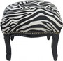 Casa Padrino Barock Fu�hocker Zebra / Schwarz - Antik Stil M�bel - Hocker