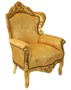 Casa Padrino Barock Sessel King Gold Muster / Gold Bouquet - M�bel Antik Stil