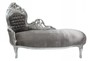 Casa Padrino Barock Chaiselongue King Grau/Silber Mod2 - Recamiere Liege Wohnzimmer 