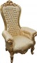 Casa Padrino Barock Thron Sessel Majestic Medium Gold Muster / Gold mit Bling Bling Glitzersteinen - Riesensessel - Thron Stuhl Tron
