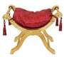 Casa Padrino Barock Sitzhocker - Kreuzhocker Bordeaux Muster / Gold - Antik M�bel 