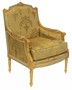 Casa Padrino Barock Lounge Thron Sessel Empire Gold Muster - Ohren Sessel - Ohrensessel Tron Stuhl