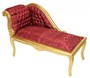 Casa Padrino Barock Kinder Chaiselongue Bordeaux Rot Muster / Gold Mod2 - Tron Barock M�bel