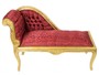 Casa Padrino Barock Kinder Chaiselongue Bordeaux Rot Muster / Gold Mod2 - Tron Barock M�bel