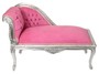 Casa Padrino Barock Kinder Chaiselongue Rosa / Silber Mod2 - Tron Barock M�bel