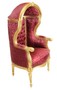 Casa Padrino Barock Kinder Thron Sessel Bordeaux Muster /Gold - Ballon Sessel Barock M�bel