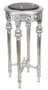 Casa Padrino Barock Beistelltisch mit schwarzer Marmorplatte Rund Silber 70 x 35 cm Antik Stil - Telefon Blumen Tisch