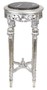 Casa Padrino Barock Beistelltisch mit schwarzer Marmorplatte Rund Silber 70 x 35 cm Antik Stil - Telefon Blumen Tisch