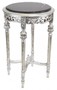 Casa Padrino Barock Beistelltisch mit schwarzer Marmorplatte Rund Silber 70 x 45 cm Antik Stil - Telefon Blumen Tisch
