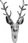 Casa Padrino Designer Geweih Deko Wand Hirsch Figur aus poliertem Aluminium - Wandfigur - Geweih - Wandgeweih 