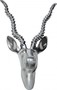Casa Padrino Designer Geweih Deko Wand Gazelle Figur aus poliertem Aluminium - Wandfigur - Geweih - Wandgeweih 