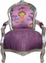 Casa Padrino Barock Kinder Stuhl Lila/Silber Mod1 - Kinderm�bel