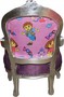 Casa Padrino Barock Kinder Stuhl Lila/Silber Mod1 - Kinderm�bel