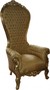 Casa Padrino Barock Thron Sessel Majestic Gold Muster / Gold mit Bling Bling Glitzersteinen - Riesensessel -Thron Stuhl Tron