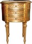 Casa Padrino Barock Kommode Gold mit Marmorplatte H 70 cm, B 52 cm - Nachttisch Konsole