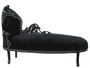 Casa Padrino Barock Chaiselongue Schwarz/Schwarz linke Seite - M�bel Recamiere Liege 