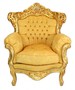 Casa Padrino Barock Wohnzimmer Set Gold Bouquet Muster / Gold - 3er Sofa + 2 Sessel