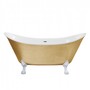 Casa Padrino Jugendstil Badewanne freistehend Gold Modell He-Lyd 1730mm - Freistehende Retro Antik Badewanne Barock Stil