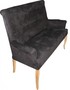 Casa Padrino Designer Chesterfield Sitzbank / Sofa Dunkelgrau / Holzfarben - Retro Salon M�bel Barock