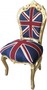 Casa Padrino Barock Esszimmer Stuhl Union Jack / Gold - M�bel Antik Stil