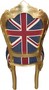 Casa Padrino Barock Esszimmer Stuhl Union Jack / Gold - M�bel Antik Stil