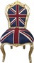Casa Padrino Barock Esszimmer Stuhl Union Jack / Gold - M�bel Antik Stil