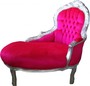 Casa Padrino Barock Kinder Chaiselongue Pink / Silber Mod2 -  Barock Mbel 