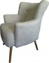Casa Padrino Retro Salon Sessel Beige-Grau - Cocktailsessel 60er Jahre Stuhl