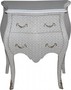 Casa Padrino Barock Kommode Wei� / Glitzerlook H 71 cm, B 60 cm, T 38 cm - Nachttisch Kommode