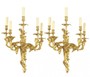 Casa Padrino Barock Bronze Wandleuchten Set Roccoco Gold H70 B45 - Wandlampe Wand Beleuchtung (2 Leuchten)