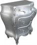 Casa Padrino Barock Kommode Silber B68 H79.5 cm - Handgefertigte M�bel