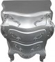 Casa Padrino Barock Kommode Silber B68 H79.5 cm - Handgefertigte M�bel