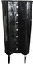 Casa Padrino Barock Kommode Schwarz Hochglanz mit 7 Schubladen Oval - Antik Stil