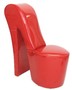 Casa Padrino High Heel Sessel Rot Lack Luxus Design - Designer Sessel - Club M�bel - Schuh Stuhl Sessel