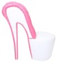 Casa Padrino High Heel Sessel mit Dekosteinen Wei� / Rosa Luxus Design - Designer Sessel - Club M�bel - Schuh Stuhl Sessel