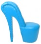 Casa Padrino High Heel Sessel mit Dekosteinen Hellblau Luxus Design - Designer Sessel - Club M�bel - Schuh Stuhl Sessel