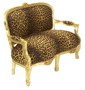 Casa Padrino Barock Kinder Sitzbank Leopard / Gold Antik Stil Kinder Sofa