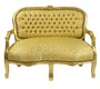 Casa Padrino Barock Kinder Sitzbank Gold Muster / Gold Antik Stil Kinder Sofa