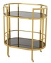Casa Padrino Luxus Bar Trolley Servierwagen Edelstahl Gold / schwarzes  Glas - Luxus Hotel & Restaurant Einrichtung M�bel