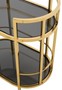 Casa Padrino Luxus Bar Trolley Servierwagen Edelstahl Gold / schwarzes  Glas - Luxus Hotel & Restaurant Einrichtung M�bel