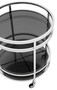 Casa Padrino Luxus Bar Trolley Servierwagen Rund Edelstahl vernickelt / schwarzes Glas - Luxus Hotel & Restaurant Einrichtung M�bel Serviertisch