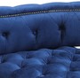 Casa Padrino Luxus Barock Doppel Sitzbank Royalblau / Schwarz Klavierlack - Doppelsofa - Luxury Collection